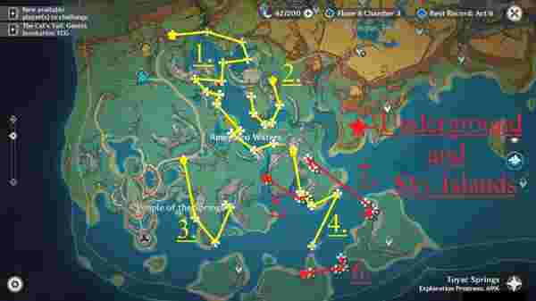 Genshin Sprayfeather Gill Map: 73-86 Nodes & 50+ Farm Routes