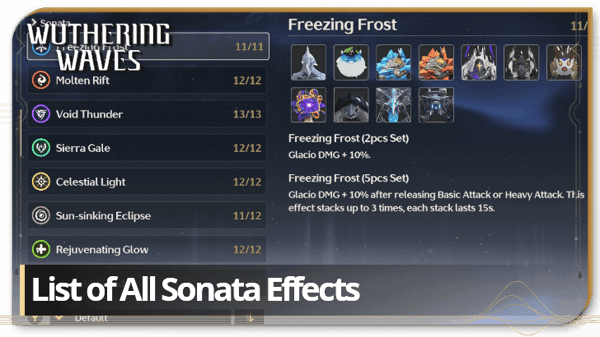 Los mejores efectos de Sonata de 5 piezas en Wuthering Waves: Clasificación de los aumentos de DPS del +30%