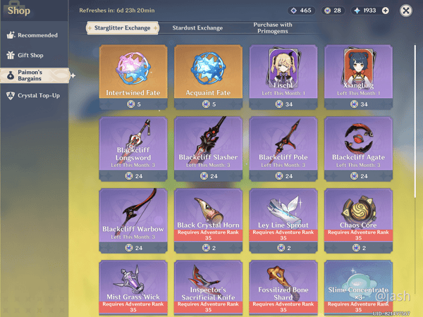 Rotación de Brillo Estelar Genshin 2026: Bennett en mayo, Xingqiu en marzo